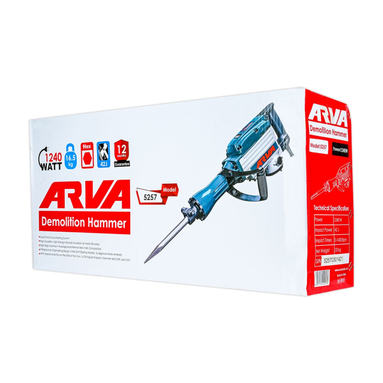 چکش تخریب ۱۶.۵ کیلویی ۶ گوش ۱۲۴۰ وات مدل ۵۲۵۷