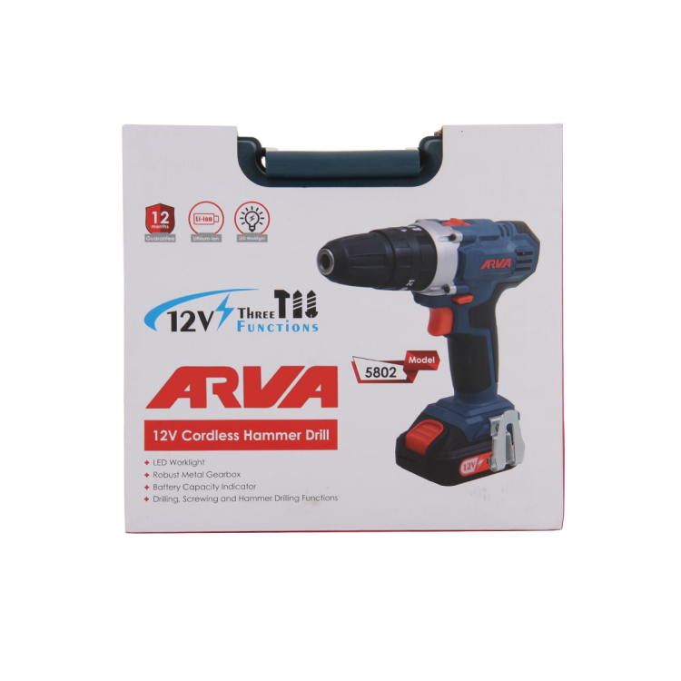 دریل پیچ گوشتی شارژی چکشی ۱۲ ولت مدل ۵۸۰۲