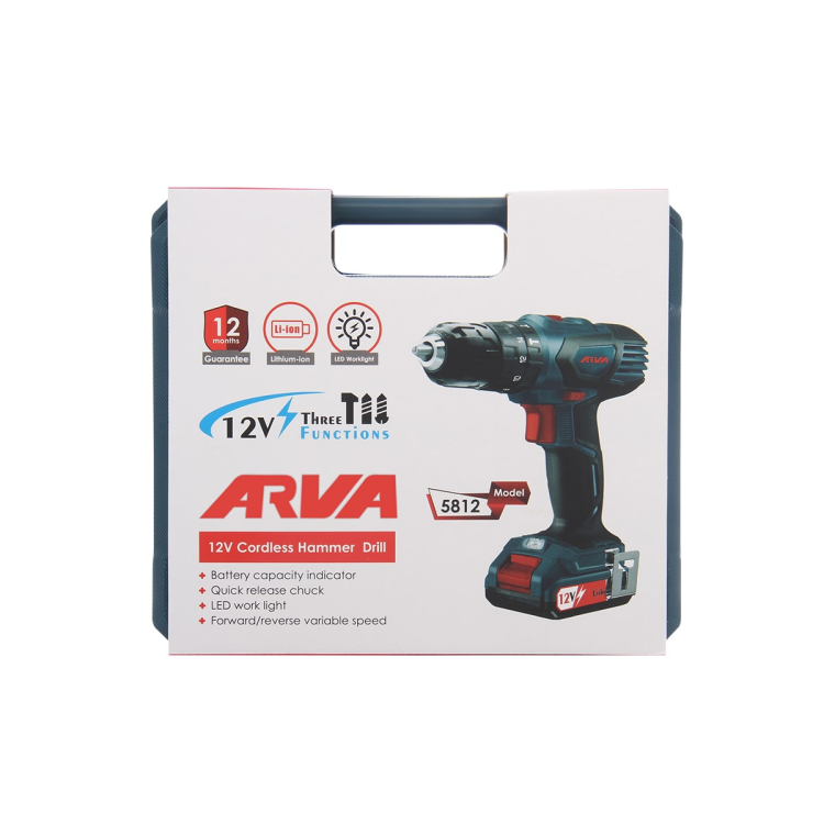 دریل پیچ گوشتی شارژی چکشی ۱۲ ولت مدل ۵۸۱۲
