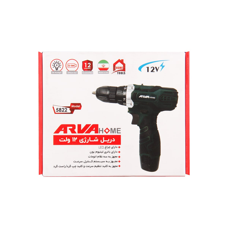 دریل پیچ گوشتی شارژی خانگی ۱۲ ولت مدل ۵۸۲۲