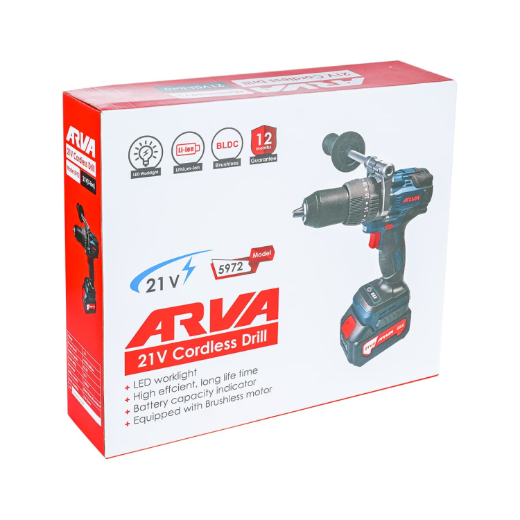 دریل چکشی براشلس ۲۱ ولت فوق صنعتی مدل ۵۹۷۲