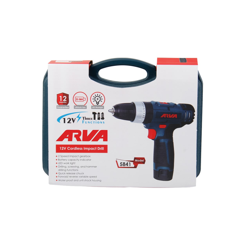 دریل پیچ گوشتی شارژی چکشی ۱۲ ولت مدل ۵۸۴۱