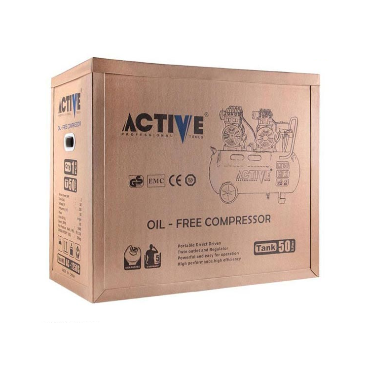 کمپرسور باد اکتیو سایلنت 50 لیتری دو سیلندر مدل AC-1350SP