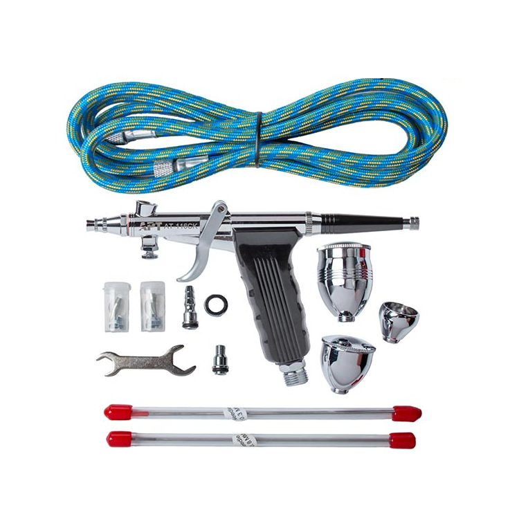 کیت ایربراش تفنگی دو تنظیم با لوازم مدل AT-116CK