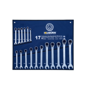 ست آچار یک سر تخت یک سر رینگ جغجغه هزبرن 17 عددی مدل 1532017R