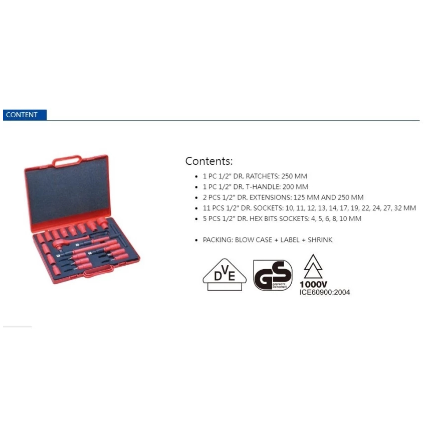 جعبه بکس 20 پارچه عایق 1000 ولت لیکوتا مدل VDB-SK103