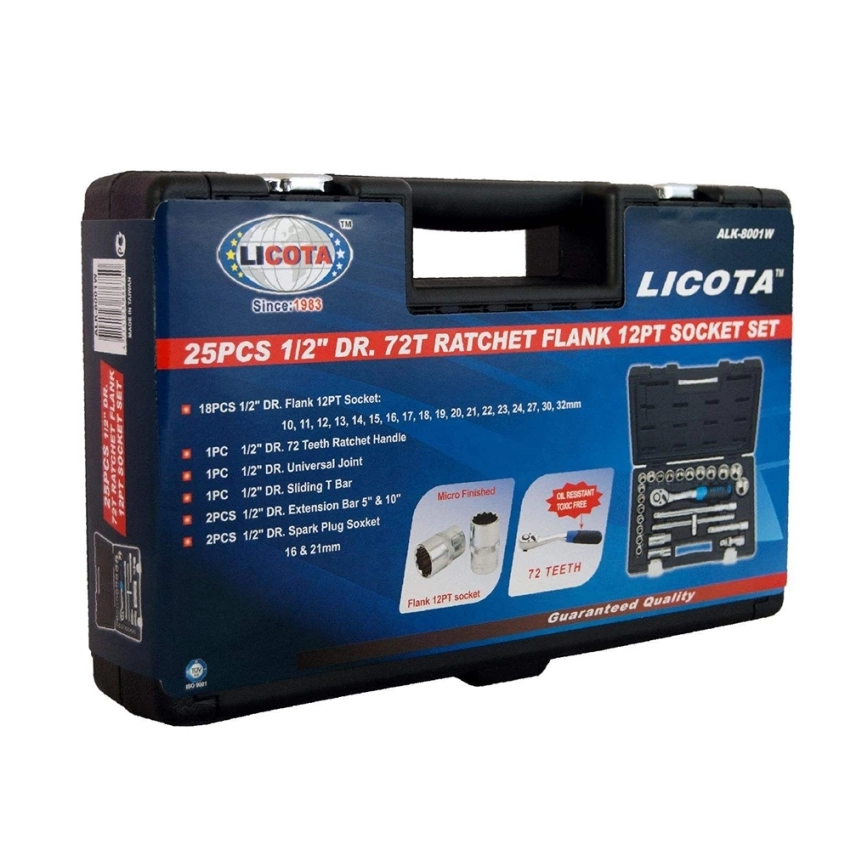 جعبه بکس 25 پارچه 12 پر لیکوتا درایو 1/2 اینچ ALK-8001W