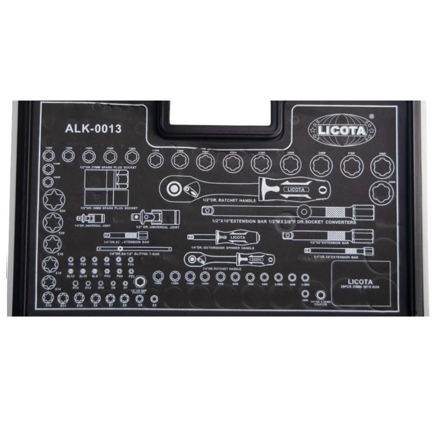مجموعه 95 عددی آچار بکس لیکوتا مدل ALK-0013