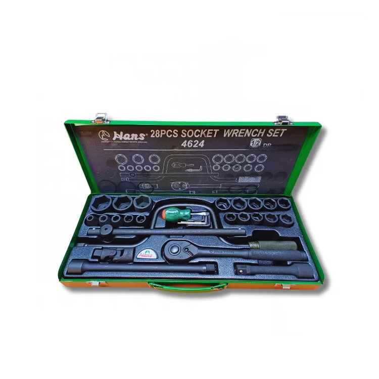 جعبه بکس مشکی فشار قوی 28 پارچه درایو 1/2 هنس مدل 4624