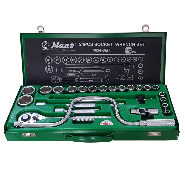 مجموعه 24 عددی آچار بکس هنس مدل 4624-6MT