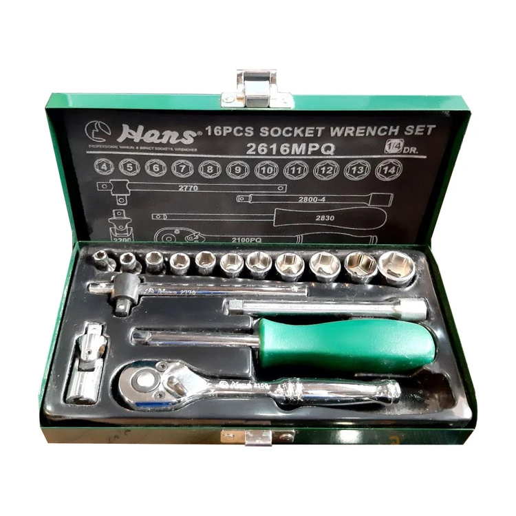 مجموعه 16 عددی اچار بکس هنس مدل 2616MPQ