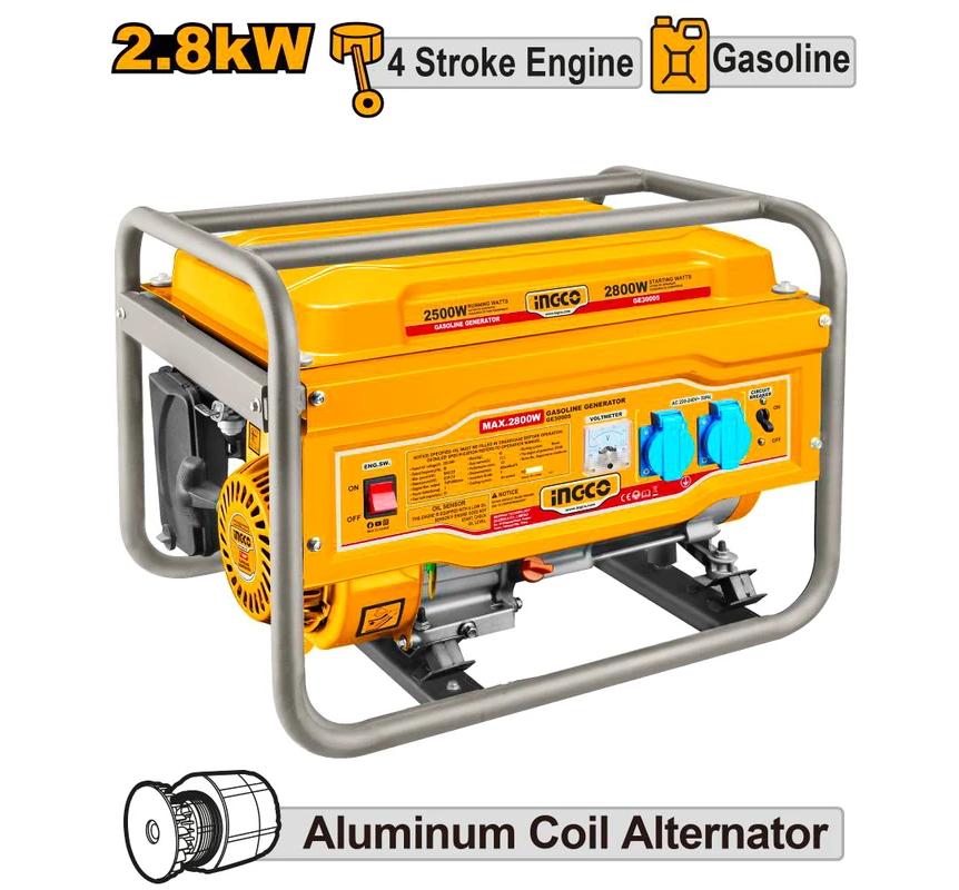 موتور برق بنزینی اینکو مدل GE30005-2800W ظرفیت 2.8 کیلووات