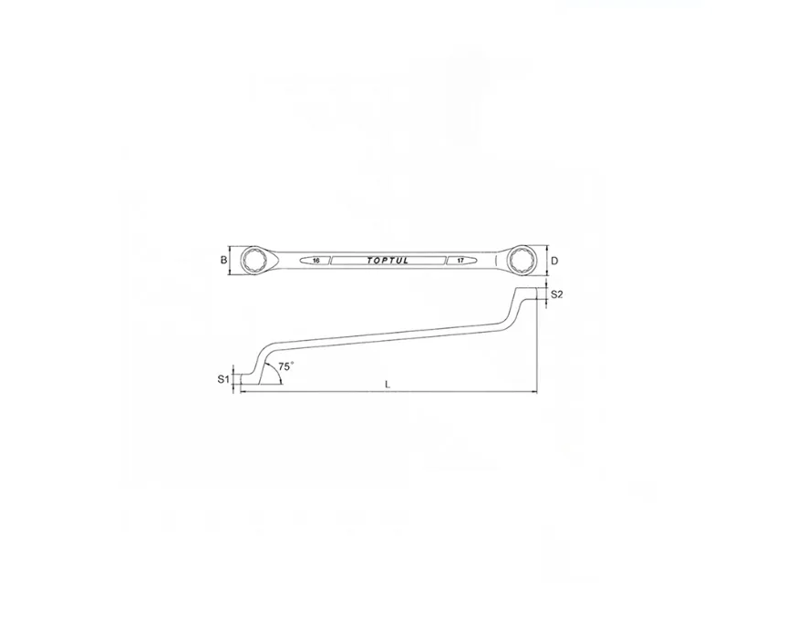 آچار های دو سر رینگ 12 عددی تاپ تول مدل GAAA1204
