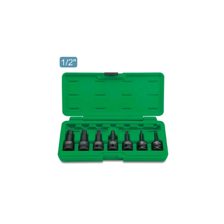 جعبه بکس 7 پارچه آلنی فشار قوی 1/2 اینچ تاپ تول مدل GDAI0702