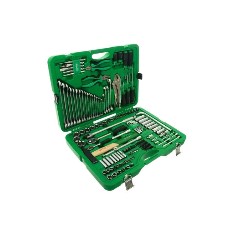 جعبه ابزار سبز 150 پارچه پلاستیکی تاپ تول مدل GCAI150R