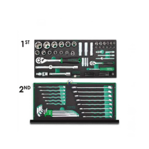 جعبه ابزار آهنی سبز 114 پارچه تاپ تول مدل GCAZ114A