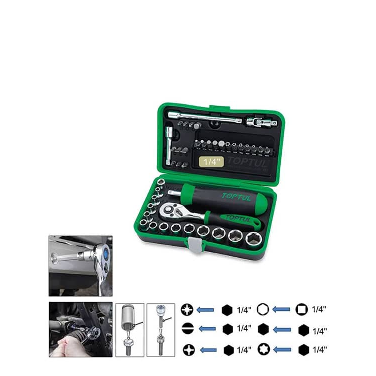 جعبه بکس و بیت 41 پارچه درایو 1/4 تاپ تول مدل GADW4101