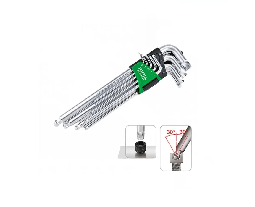 آچار آلن سر گرد تاپ تول کارتی فوق بلند پیچ درار 9 عددی مدل GAAL0927