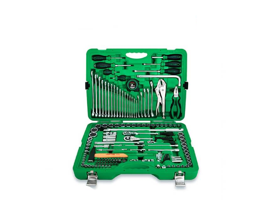 جعبه ابزار 340 پارچه 7 کشو چرخدار ذغالی با 5 کشو ابزار تاپ تول مدل GE-34028