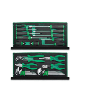 جعبه ابزار آهنی سبز 99 پارچه تاپ تول مدل GCAZ0038