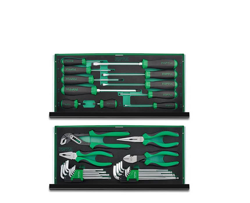 جعبه ابزار آهنی سبز 99 پارچه تاپ تول مدل GCAZ0038