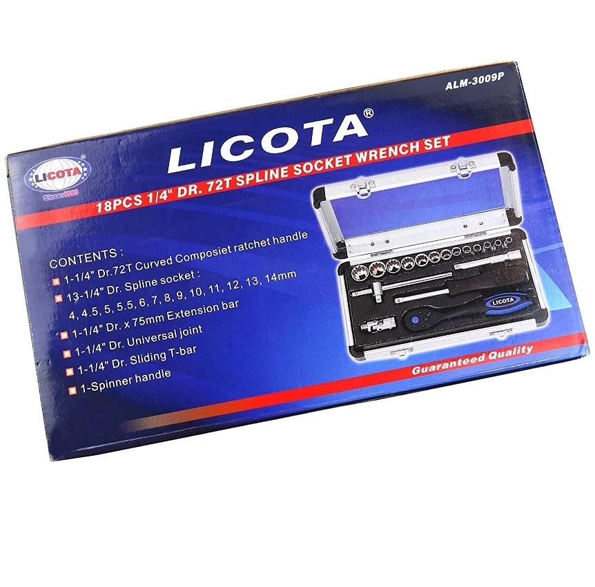 جعبه بکس 18 پارچه لیکوتا درایو 1/4 اینچ مدل ALM-3009