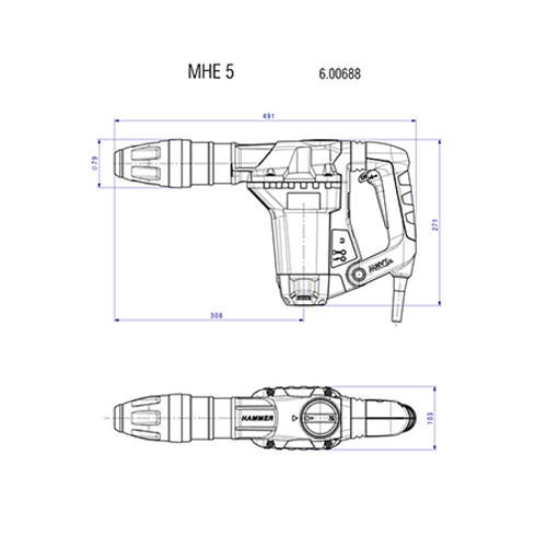 چکش تخریب 1300 وات متابو مدل MHE 5