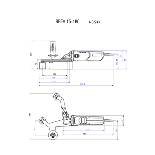 سنباده استیل نواری 1550 وات متابو مدل RBE 15-180 Set