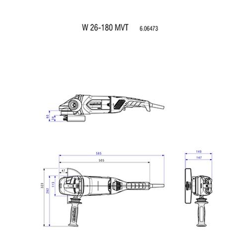 فرز آهنگری 2600 وات متابو مدل W 26-180MVT
