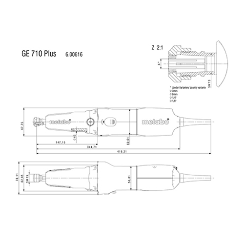 فرز انگشتی گلو بلند متابو مدل GE 710 plus