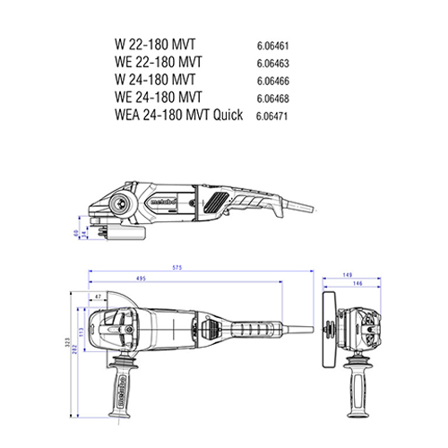 فرز آهنگری 2400 وات متابو مدل W24-180-MVT