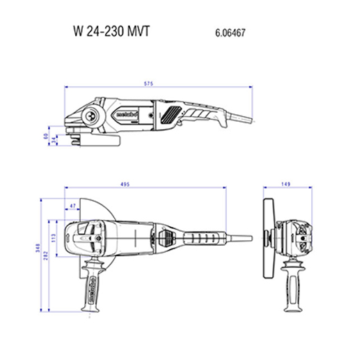 فرز سنگبری 2400 وات متابو مدل W24-230MVT