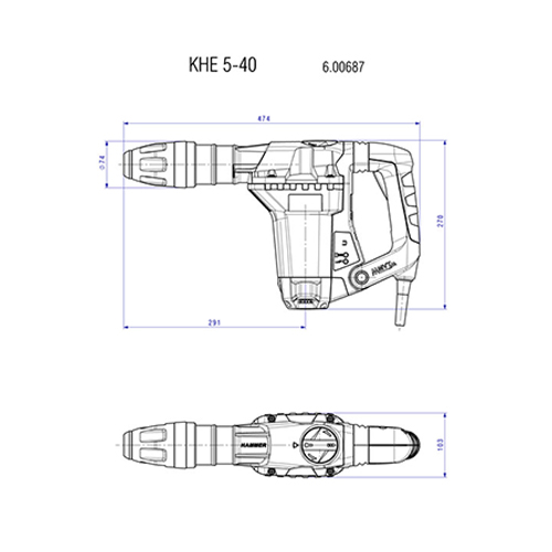 دریل بتن کن 1010 وات متابو مدل KHE 5-40